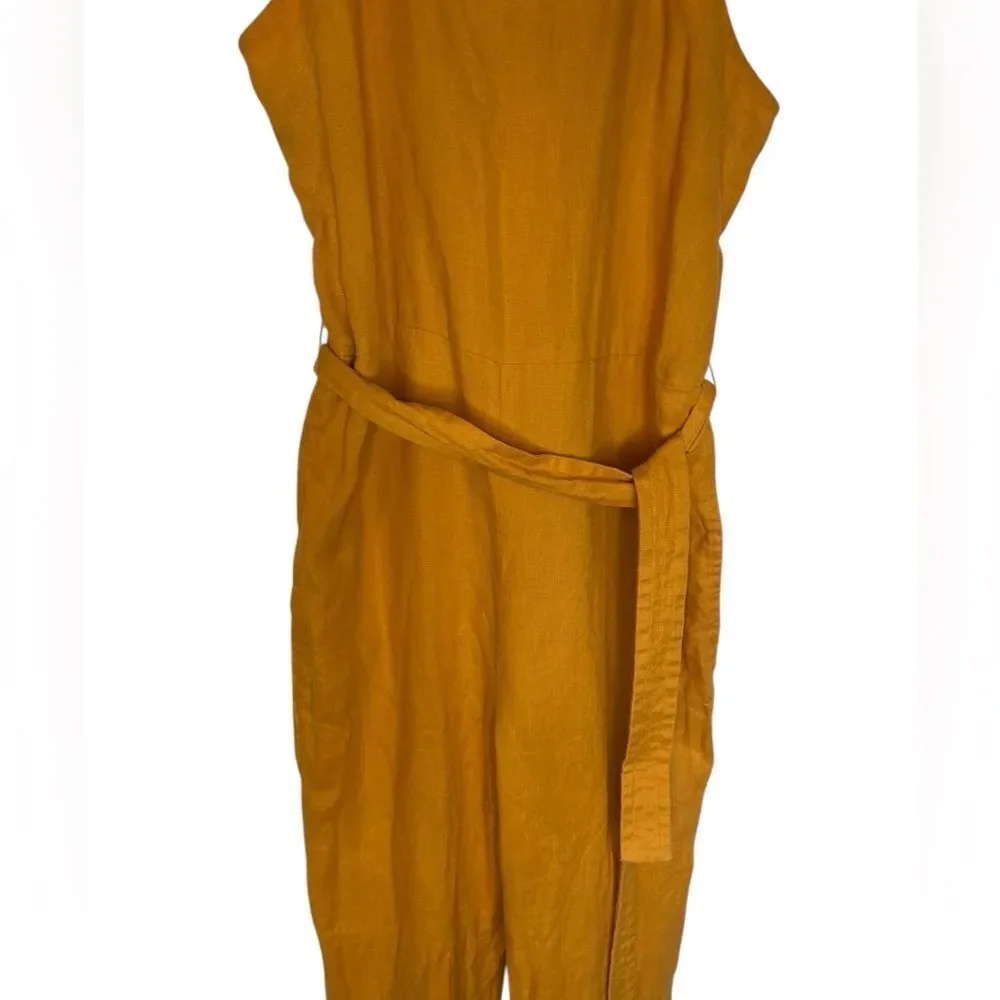 Everlane Square Neck 100% Linen summery sleeveless Jumpsuit size 00 xxs